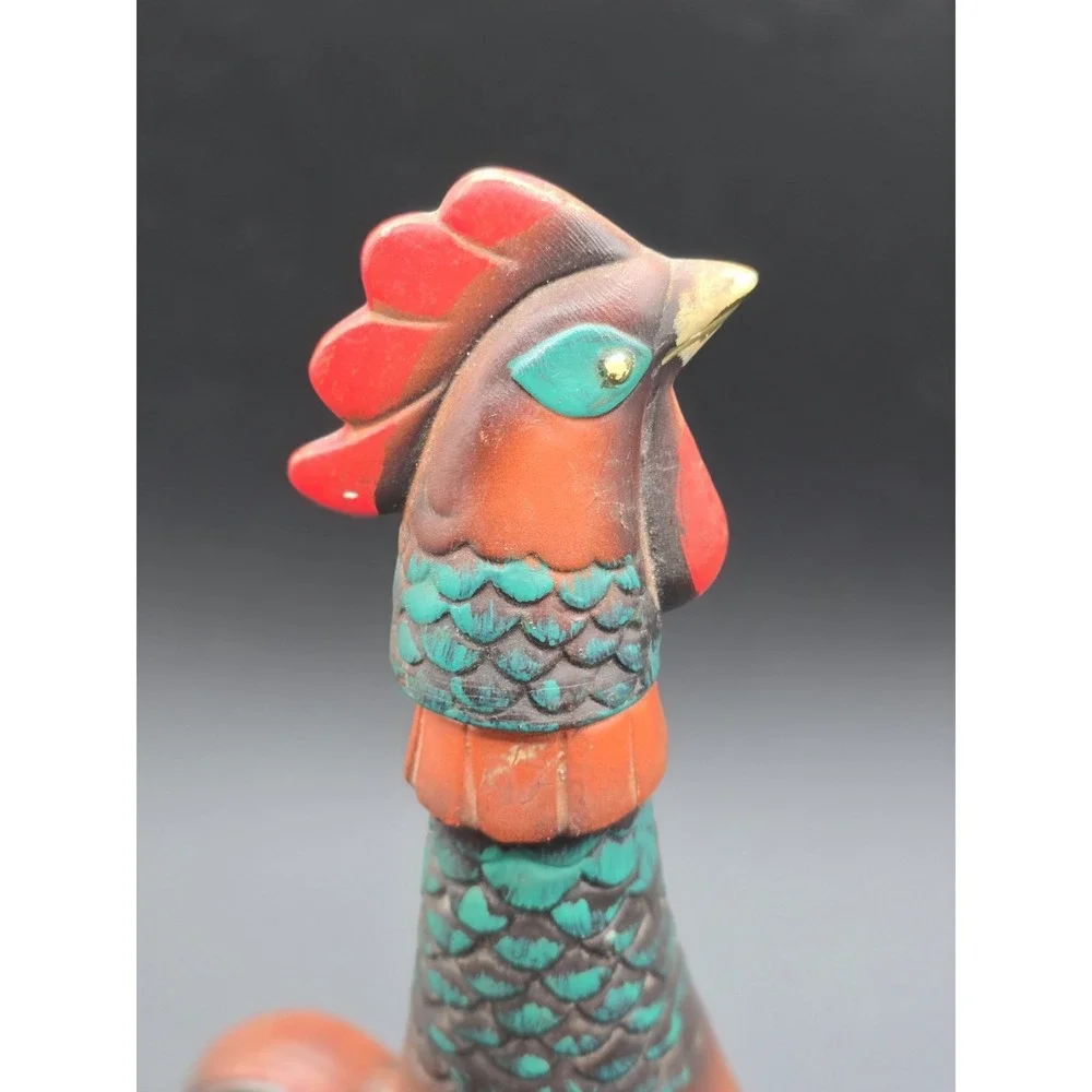 Vintage‎ Rooster Decanter with Cork Stopper Hand Painted
